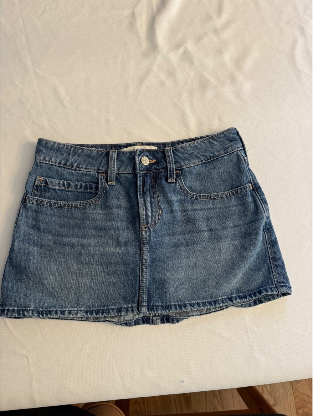 Hollister Denim Mini Skirt with Built-In Shorts, Size 00 W24